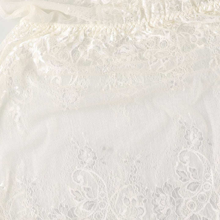 Cutwork embroidery all-lace tunic dress for women, size XL Nylon white type Vintage Second Hand