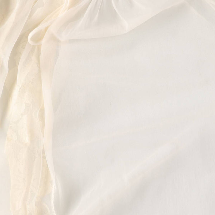 Vintage 1960'S Miss Elaine puff sleeve, half-length, see-through lingerie gown, women's size XL unclear pale white type Vintage Second Hand