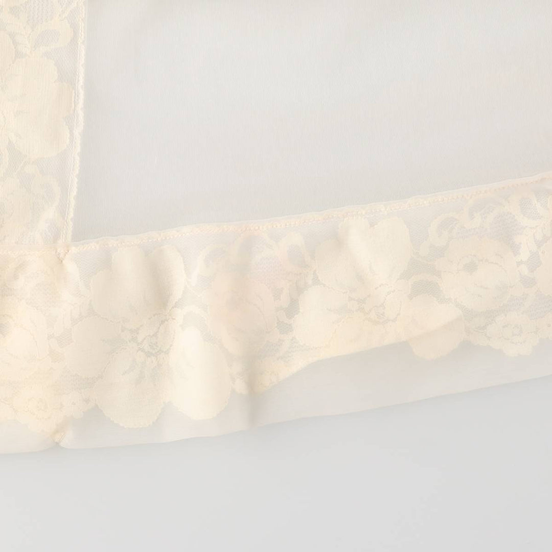 Vintage 1960'S Miss Elaine puff sleeve, half-length, see-through lingerie gown, women's size XL unclear pale white type Vintage Second Hand