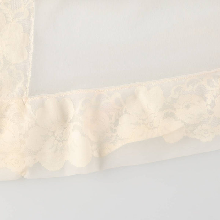 Vintage 1960'S Miss Elaine puff sleeve, half-length, see-through lingerie gown, women's size XL unclear pale white type Vintage Second Hand