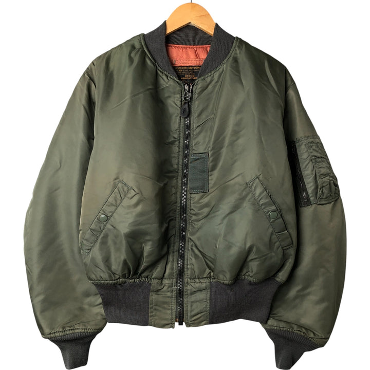 Vintage HOPE MFG MA-1 Military Flight Jacket, Made in USA, Men's Size Medium Nylon Khaki type Vintage Second Hand