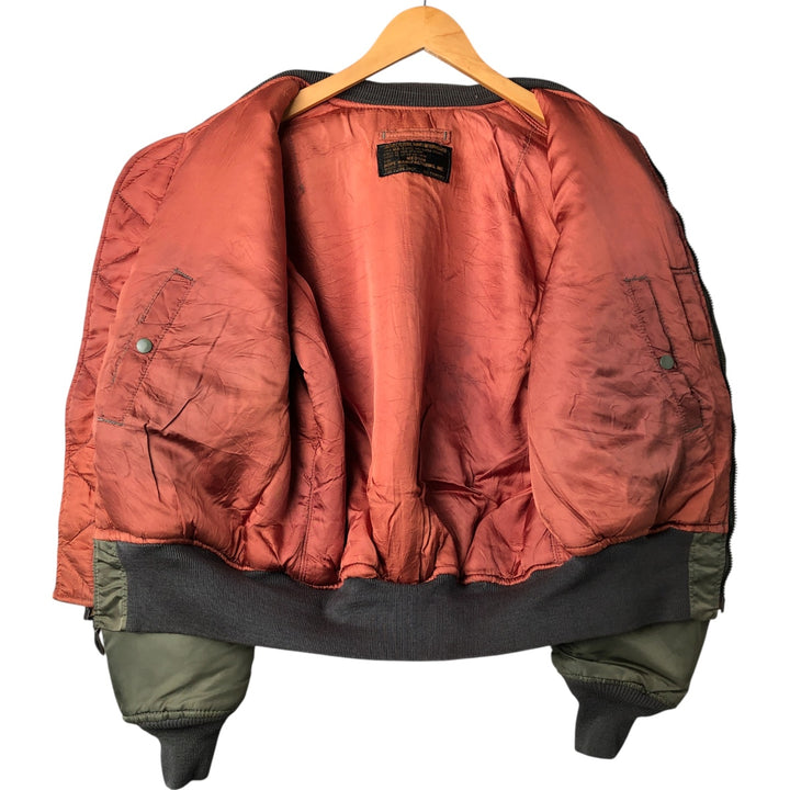 Vintage HOPE MFG MA-1 Military Flight Jacket, Made in USA, Men's Size Medium Nylon Khaki type Vintage Second Hand