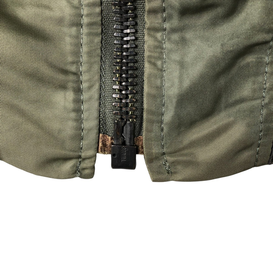 Vintage HOPE MFG MA-1 Military Flight Jacket, Made in USA, Men's Size Medium Nylon Khaki type Vintage Second Hand