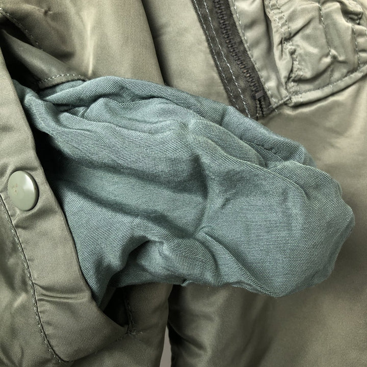 Vintage HOPE MFG MA-1 Military Flight Jacket, Made in USA, Men's Size Medium Nylon Khaki type Vintage Second Hand