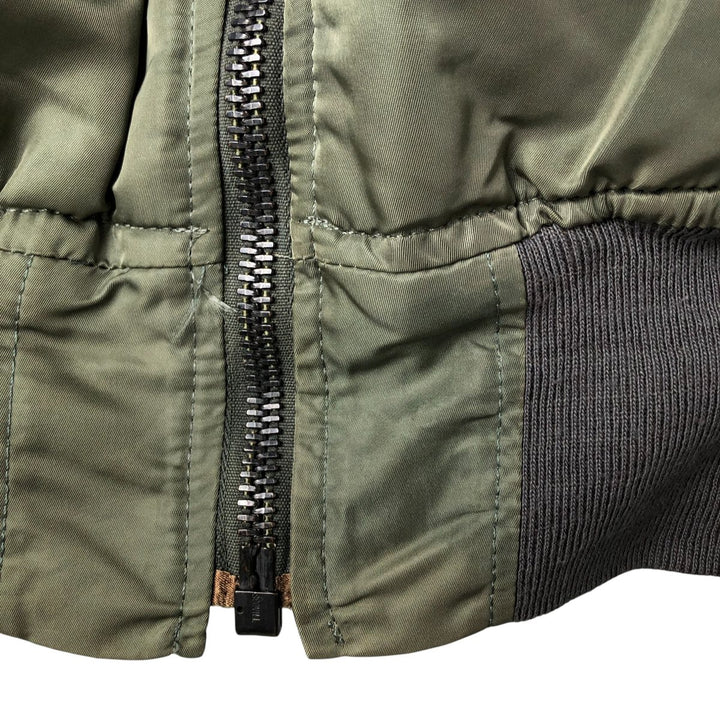 Vintage HOPE MFG MA-1 Military Flight Jacket, Made in USA, Men's Size Medium Nylon Khaki type Vintage Second Hand