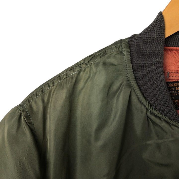 Vintage HOPE MFG MA-1 Military Flight Jacket, Made in USA, Men's Size Medium Nylon Khaki type Vintage Second Hand
