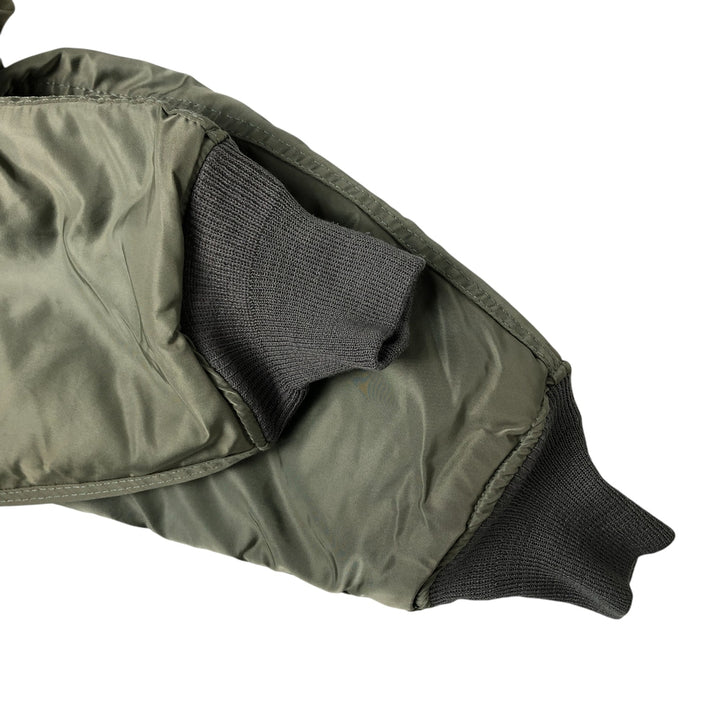 Vintage HOPE MFG MA-1 Military Flight Jacket, Made in USA, Men's Size Medium Nylon Khaki type Vintage Second Hand