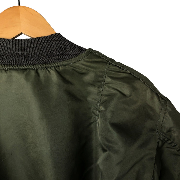 Vintage HOPE MFG MA-1 Military Flight Jacket, Made in USA, Men's Size Medium Nylon Khaki type Vintage Second Hand