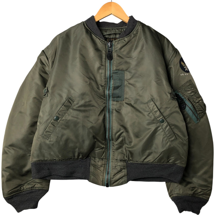 Civilian BRENTS MA-1 Military Flight Jacket, Men's Size L unclear Khaki type Vintage Second Hand