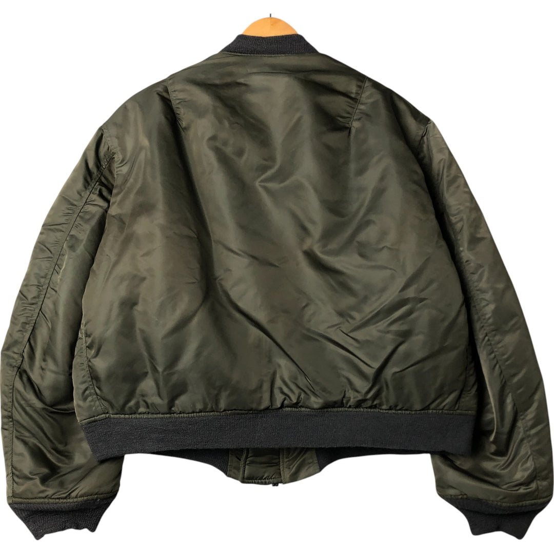 Civilian BRENTS MA-1 Military Flight Jacket, Men's Size L unclear Khaki type Vintage Second Hand