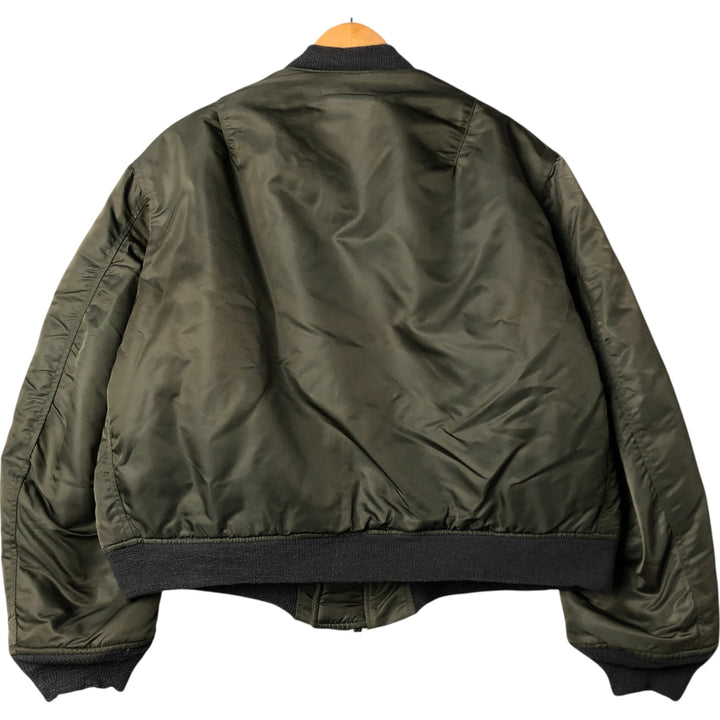 Civilian BRENTS MA-1 Military Flight Jacket, Men's Size L unclear Khaki type Vintage Second Hand