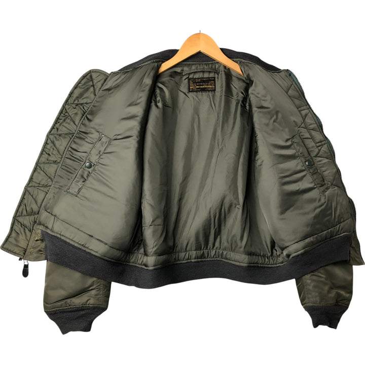 Civilian BRENTS MA-1 Military Flight Jacket, Men's Size L unclear Khaki type Vintage Second Hand