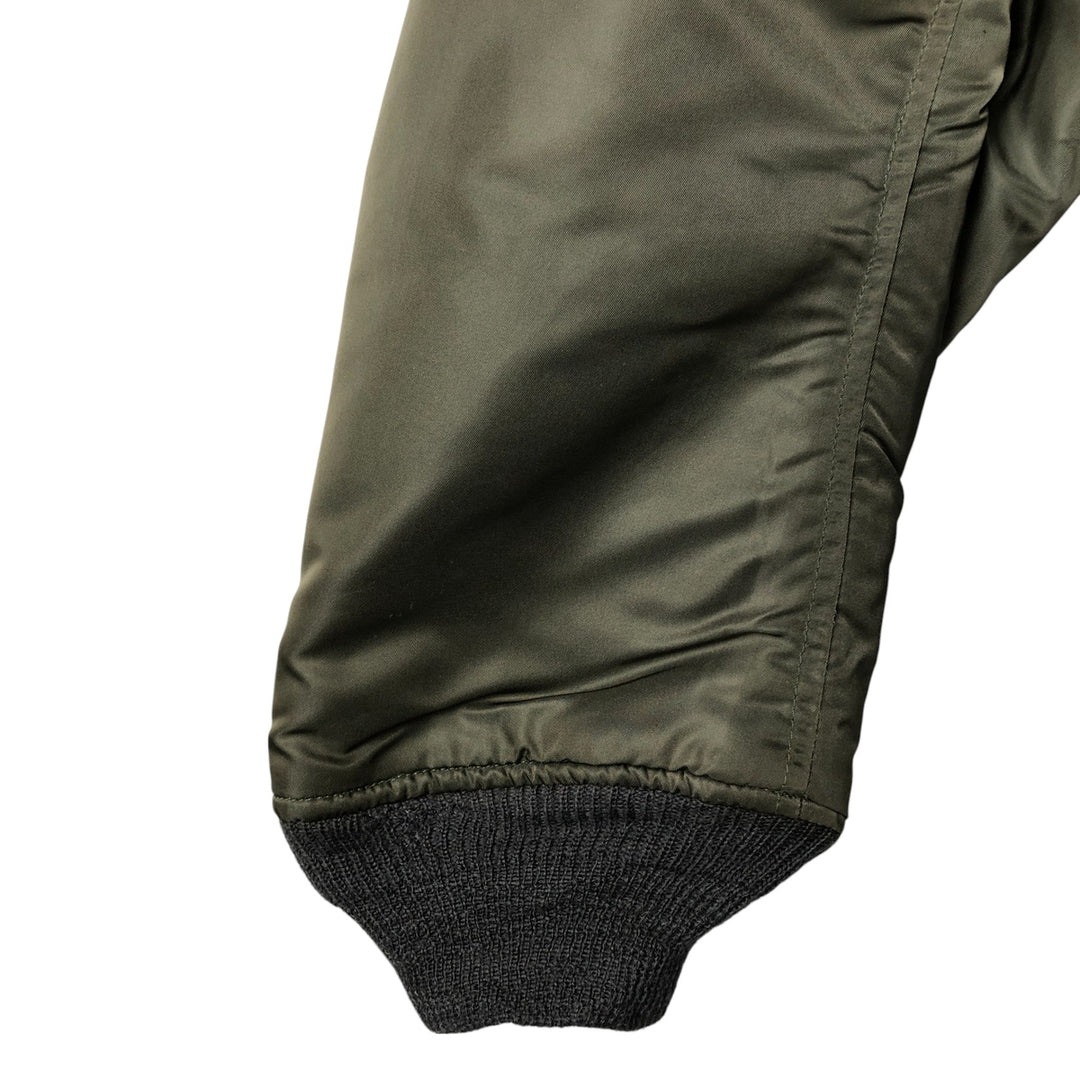 Civilian BRENTS MA-1 Military Flight Jacket, Men's Size L unclear Khaki type Vintage Second Hand