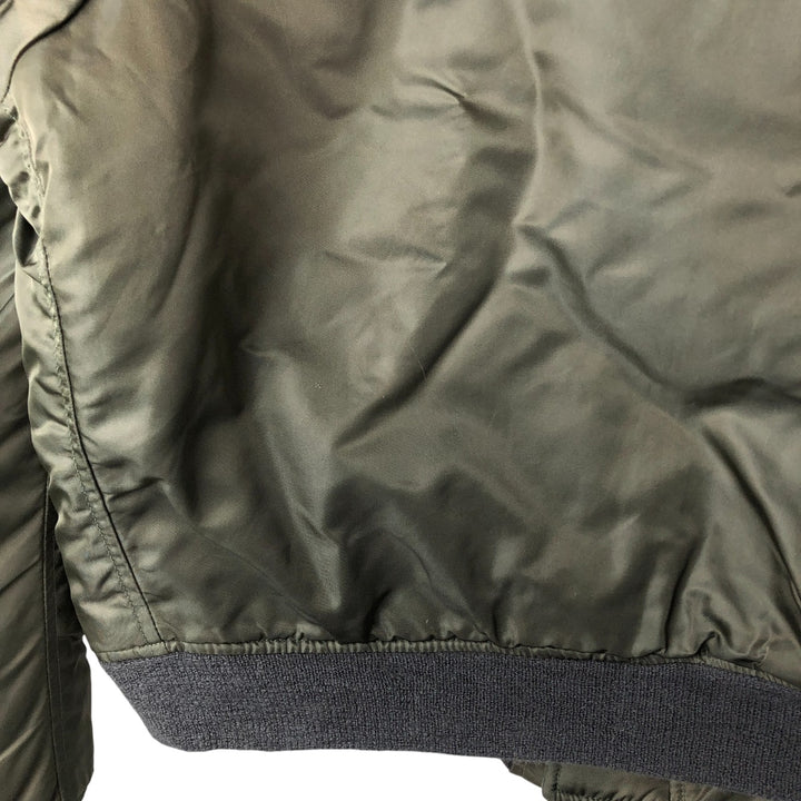 Civilian BRENTS MA-1 Military Flight Jacket, Men's Size L unclear Khaki type Vintage Second Hand