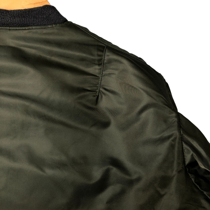 Civilian BRENTS MA-1 Military Flight Jacket, Men's Size L unclear Khaki type Vintage Second Hand