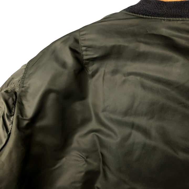 Civilian BRENTS MA-1 Military Flight Jacket, Men's Size L unclear Khaki type Vintage Second Hand