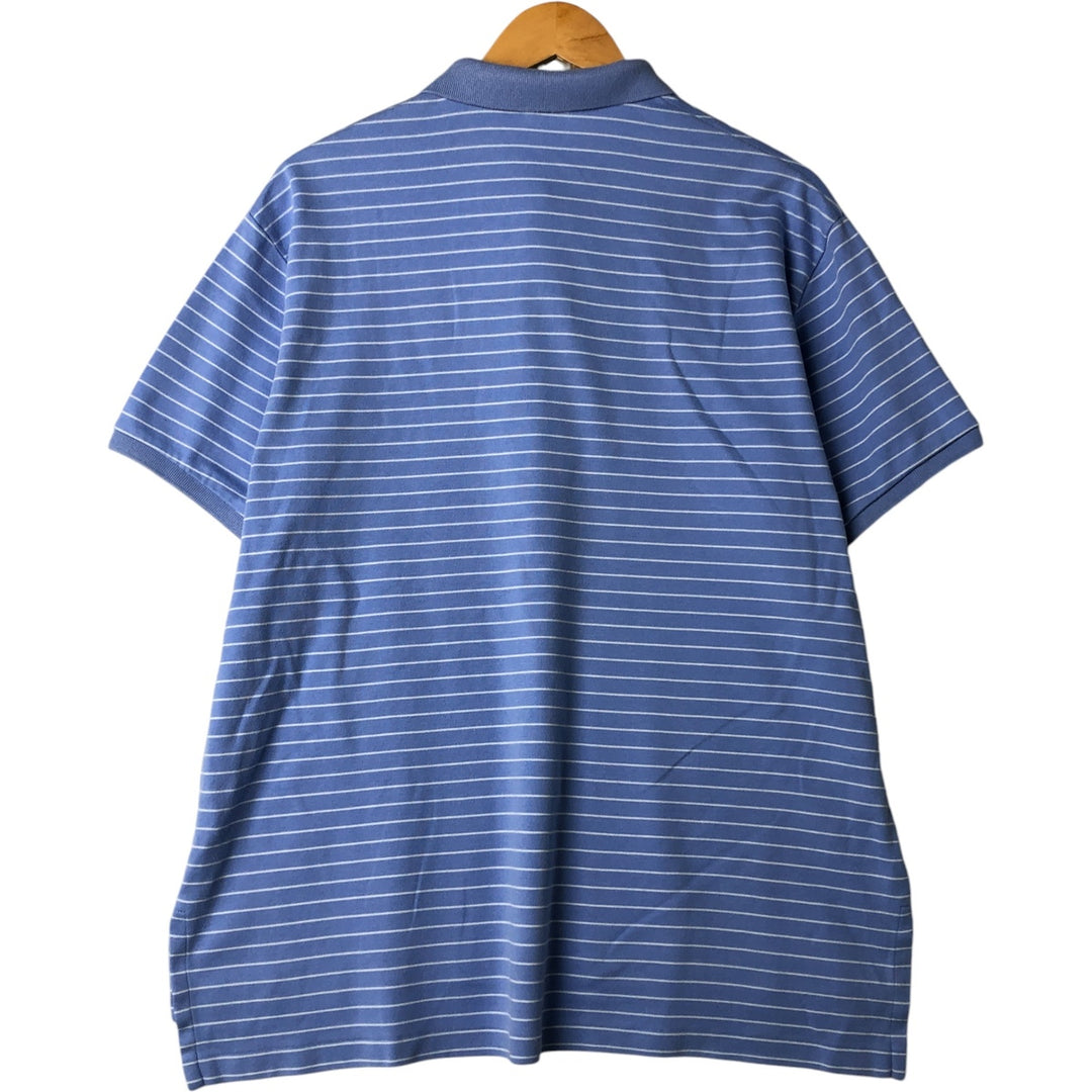 Ralph Lauren POLO by Ralph Lauren CUSTOM FIT short sleeve striped polo shirt men's XL size cotton Purple type blue-purple Vintage Second Hand