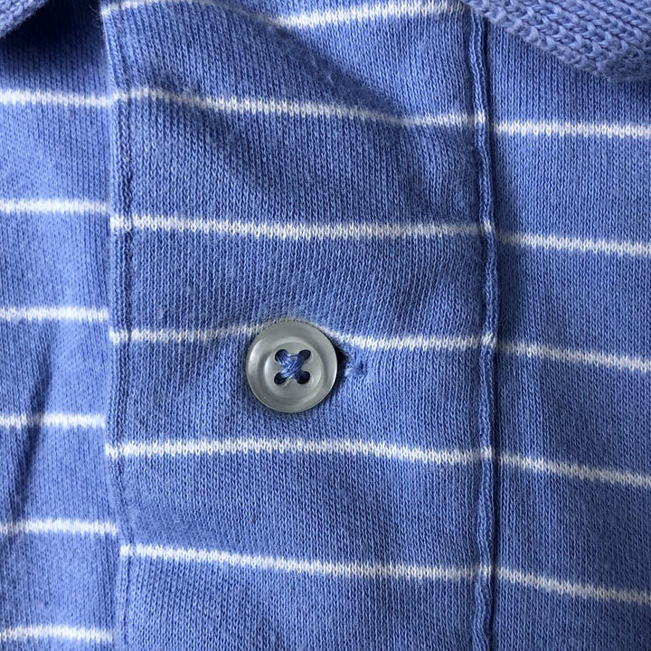 Ralph Lauren POLO by Ralph Lauren CUSTOM FIT short sleeve striped polo shirt men's XL size cotton Purple type blue-purple Vintage Second Hand