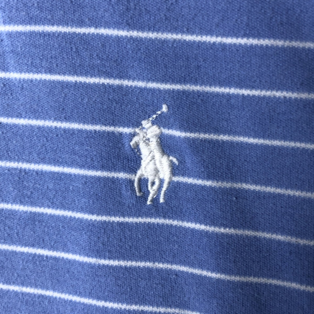 Ralph Lauren POLO by Ralph Lauren CUSTOM FIT short sleeve striped polo shirt men's XL size cotton Purple type blue-purple Vintage Second Hand