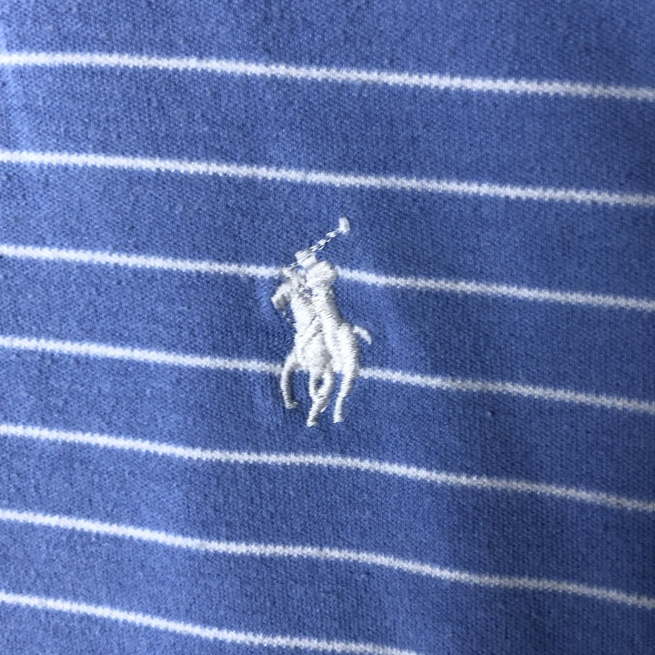 Ralph Lauren POLO by Ralph Lauren CUSTOM FIT short sleeve striped polo shirt men's XL size cotton Purple type blue-purple Vintage Second Hand