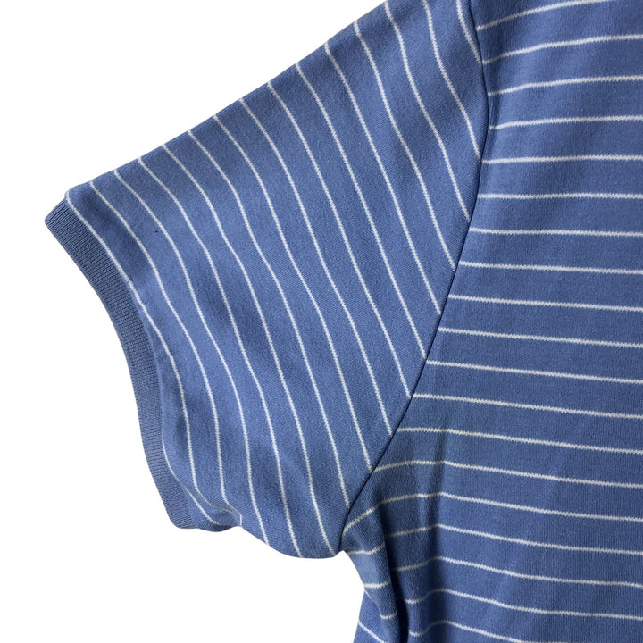 Ralph Lauren POLO by Ralph Lauren CUSTOM FIT short sleeve striped polo shirt men's XL size cotton Purple type blue-purple Vintage Second Hand