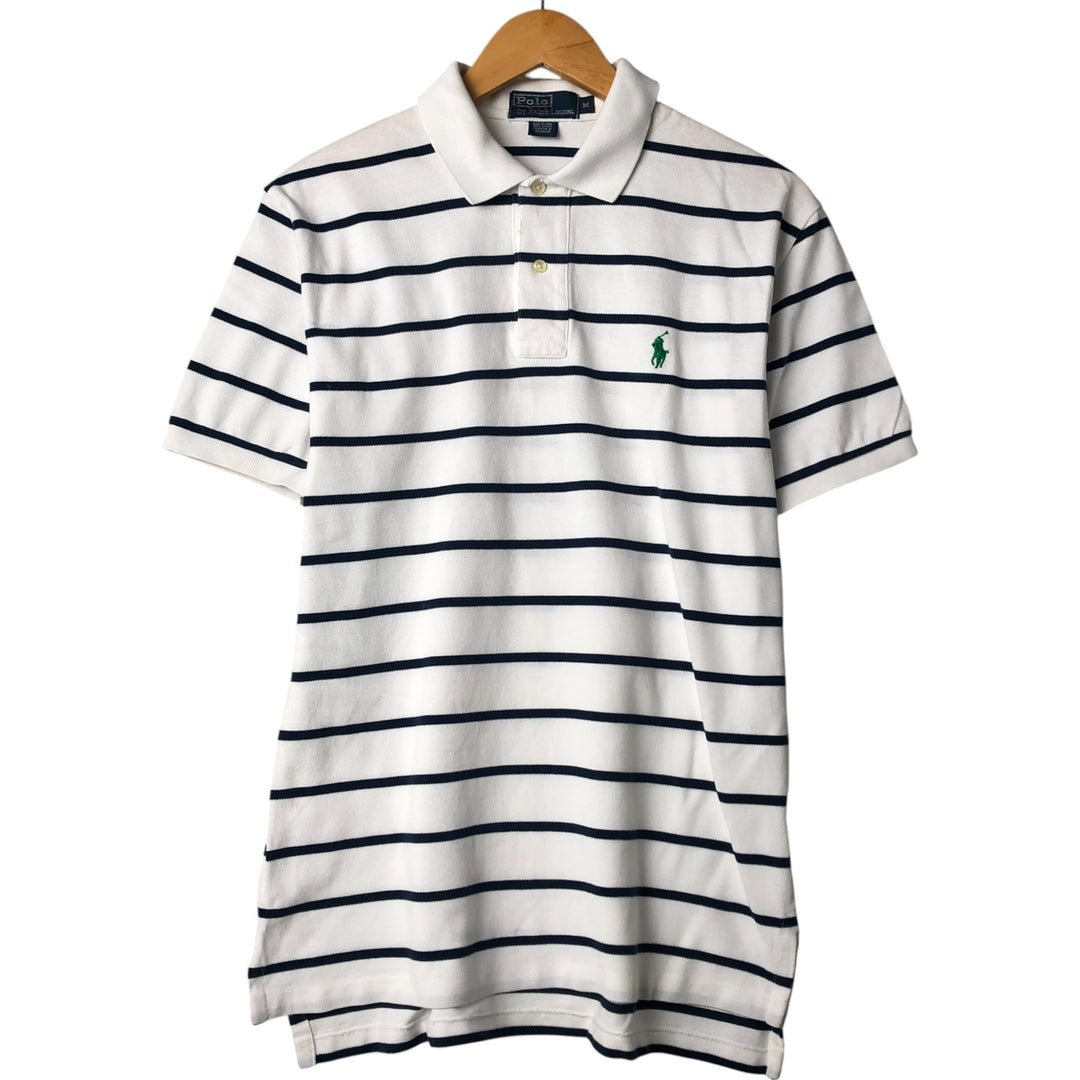 Ralph Lauren POLO by Ralph Lauren short sleeve striped polo shirt, men's size M cotton white type Vintage Second Hand