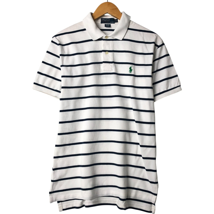 Ralph Lauren POLO by Ralph Lauren short sleeve striped polo shirt, men's size M cotton white type Vintage Second Hand