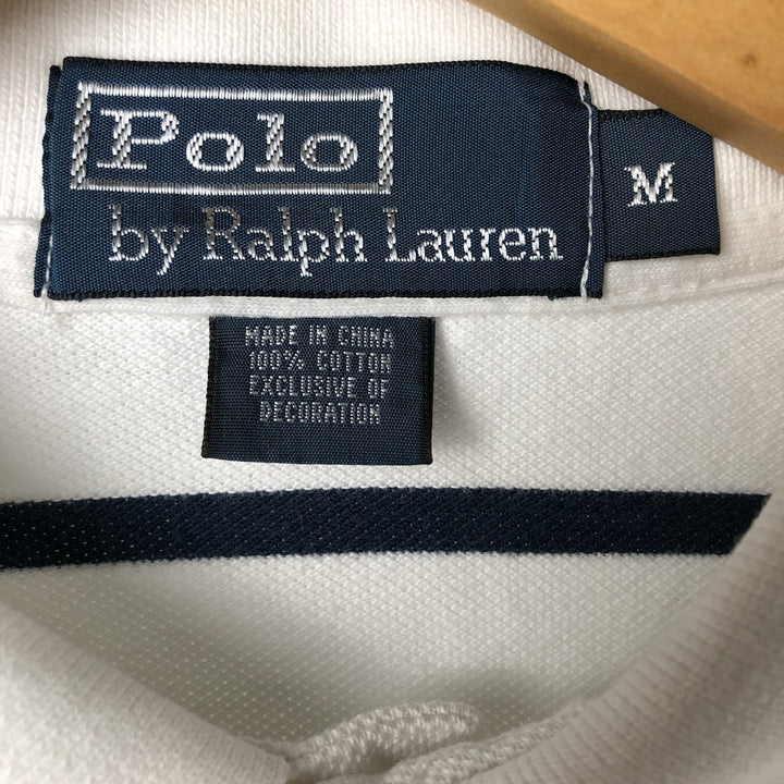 Ralph Lauren POLO by Ralph Lauren short sleeve striped polo shirt, men's size M cotton white type Vintage Second Hand