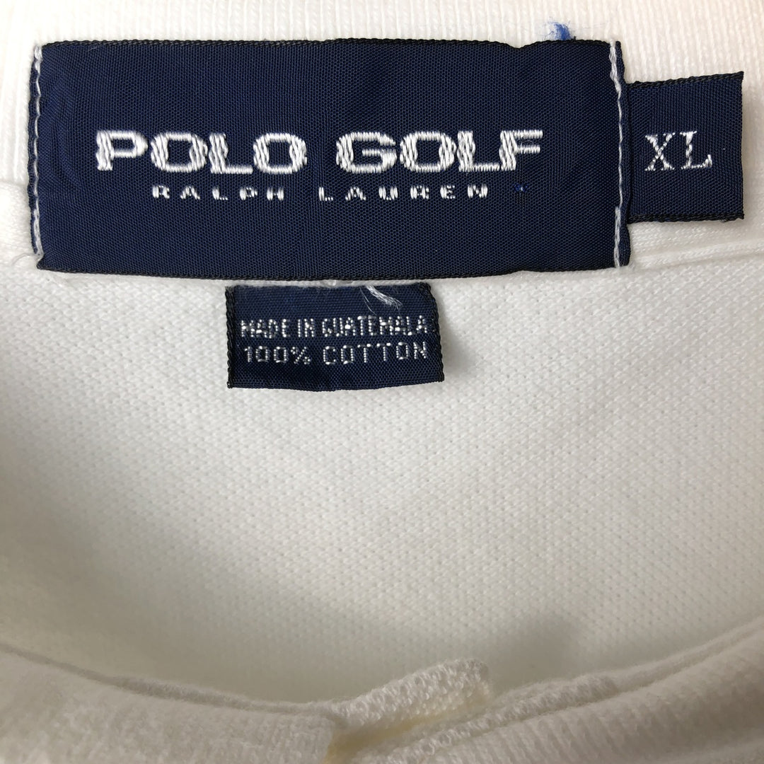 Ralph Lauren POLO GOLF Short Sleeve Polo Shirt Men's XL cotton white type Vintage Second Hand