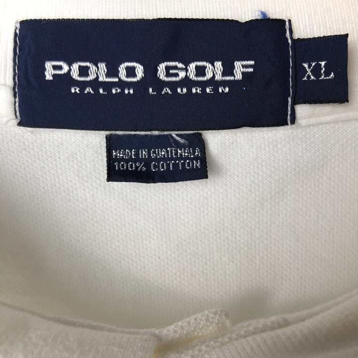 Ralph Lauren POLO GOLF Short Sleeve Polo Shirt Men's XL cotton white type Vintage Second Hand