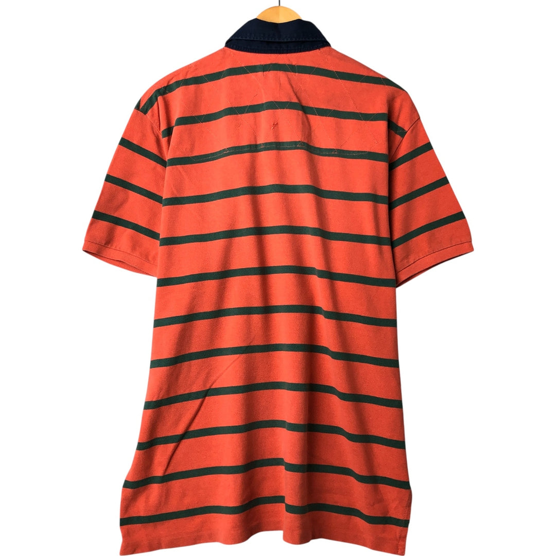 Ralph Lauren POLO by Ralph Lauren Striped Pattern Short Sleeve Rugby Shirt Men's XL cotton orange type Vintage Second Hand