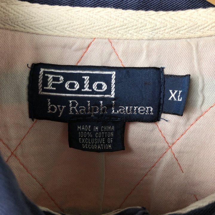 Ralph Lauren POLO by Ralph Lauren Striped Pattern Short Sleeve Rugby Shirt Men's XL cotton orange type Vintage Second Hand