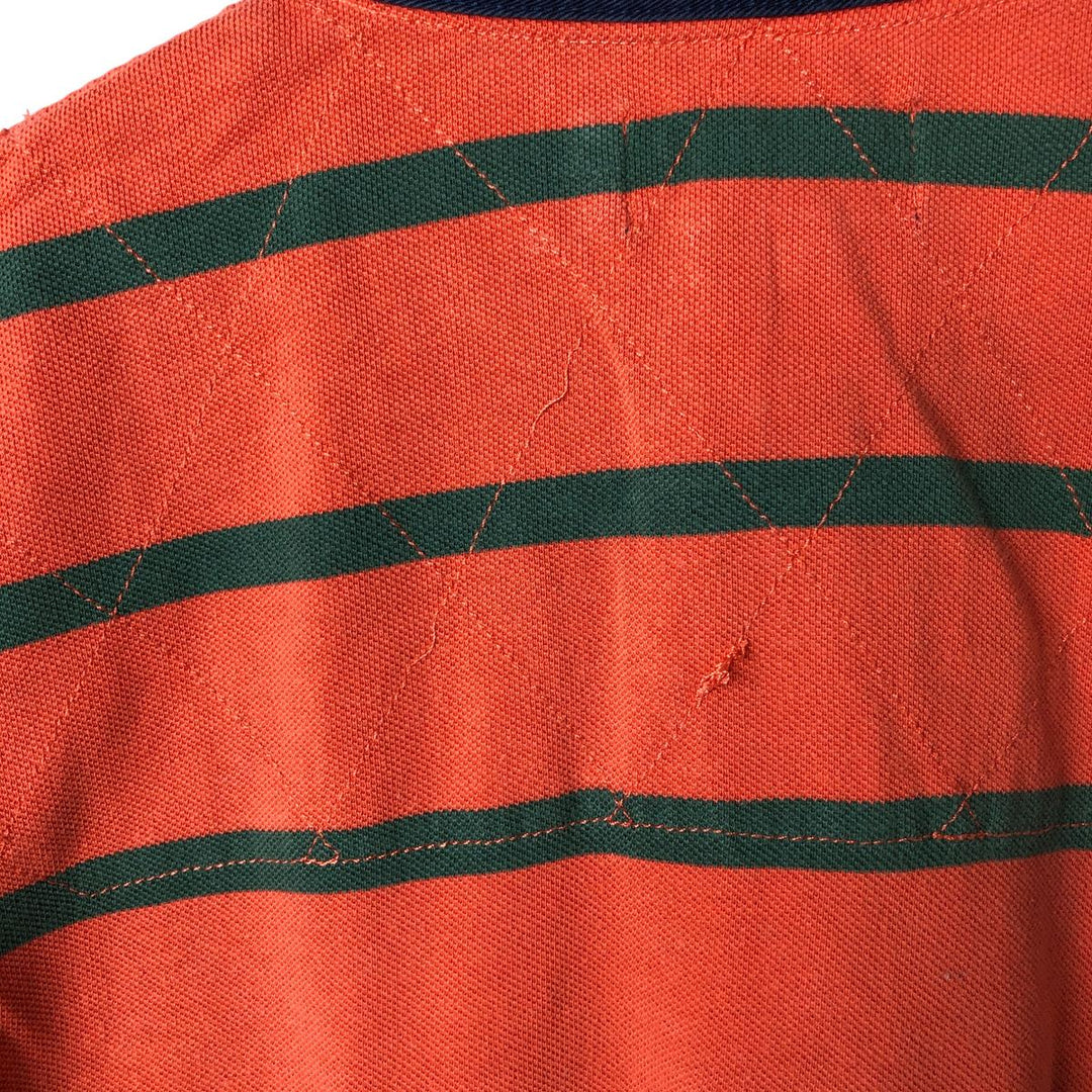 Ralph Lauren POLO by Ralph Lauren Striped Pattern Short Sleeve Rugby Shirt Men's XL cotton orange type Vintage Second Hand