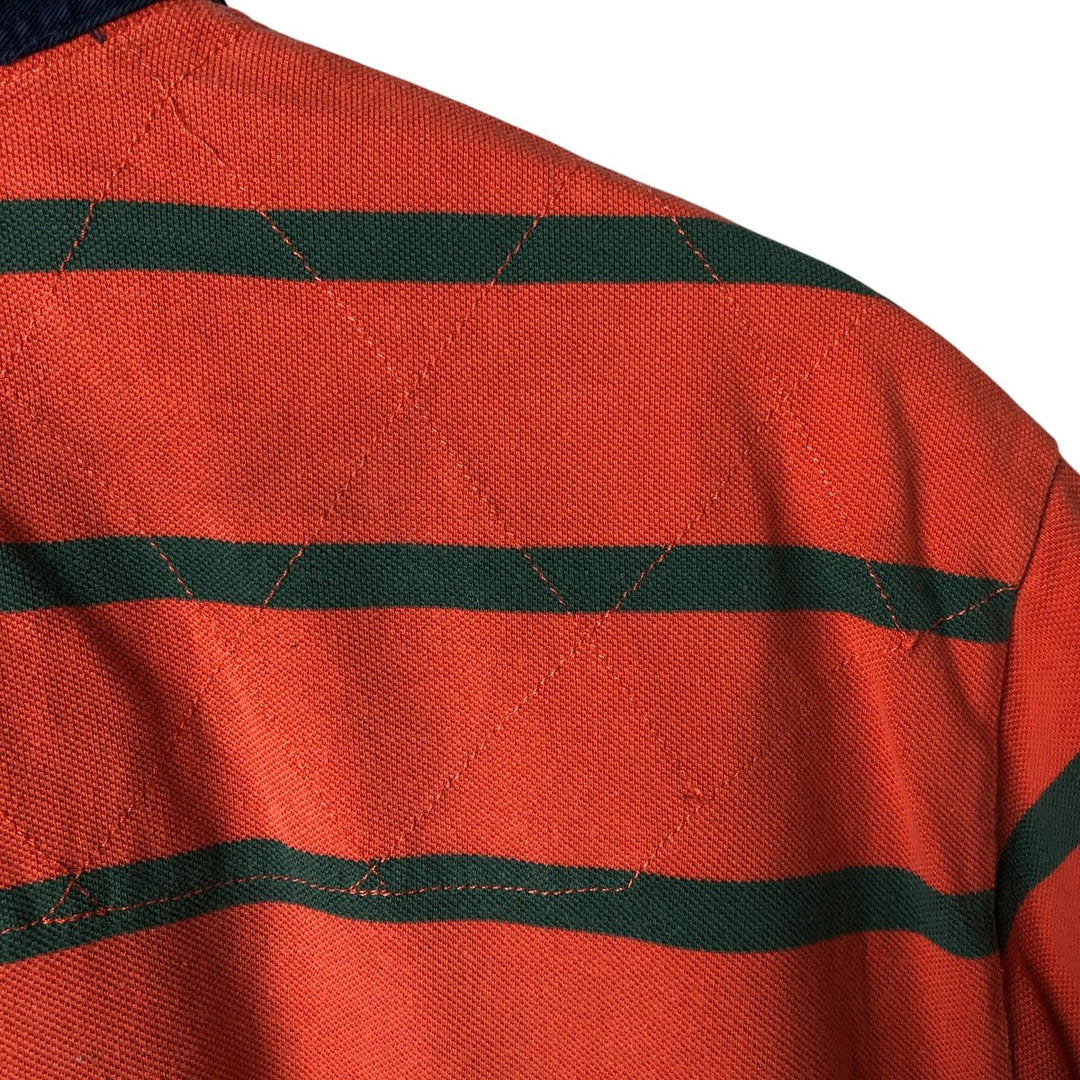 Ralph Lauren POLO by Ralph Lauren Striped Pattern Short Sleeve Rugby Shirt Men's XL cotton orange type Vintage Second Hand