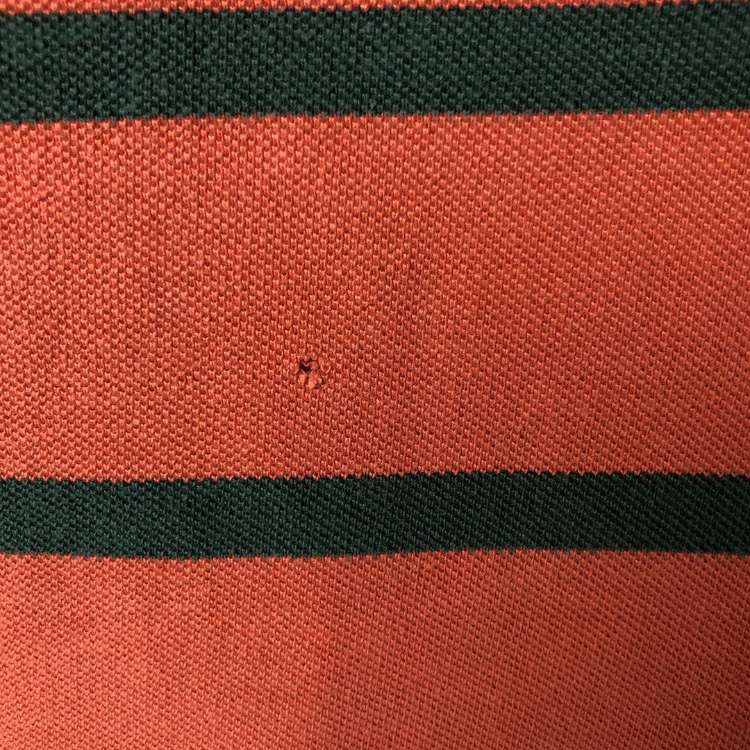Ralph Lauren POLO by Ralph Lauren Striped Pattern Short Sleeve Rugby Shirt Men's XL cotton orange type Vintage Second Hand