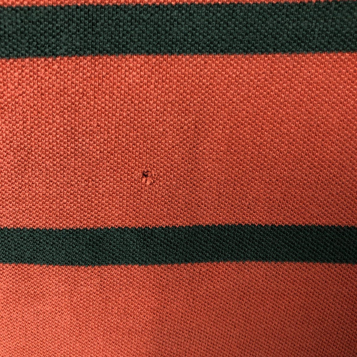 Ralph Lauren POLO by Ralph Lauren Striped Pattern Short Sleeve Rugby Shirt Men's XL cotton orange type Vintage Second Hand