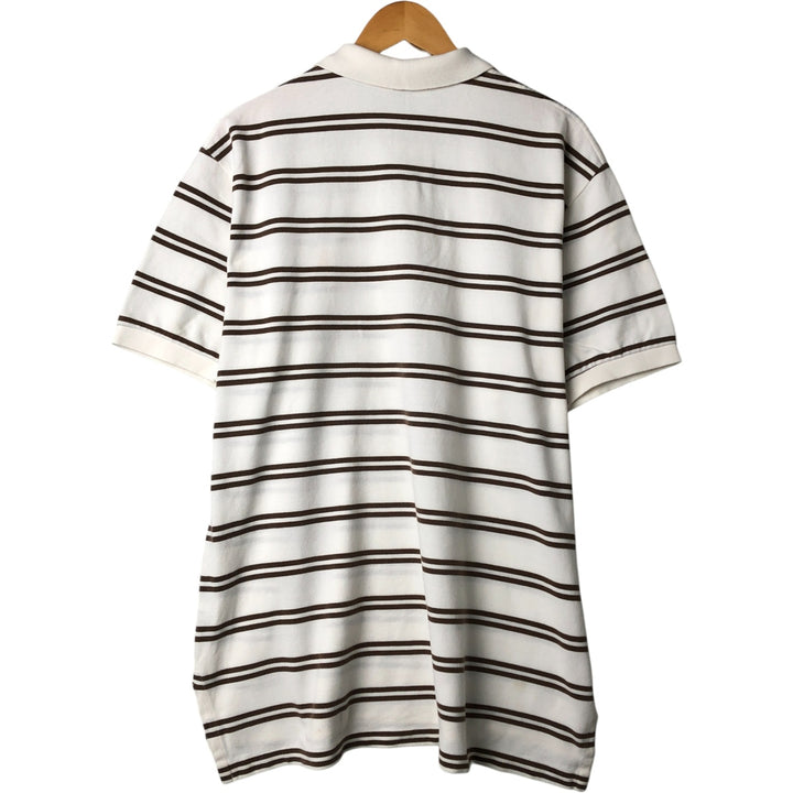 Ralph Lauren POLO by Ralph Lauren short sleeve striped polo shirt, men's XL size cotton brown type Vintage Second Hand
