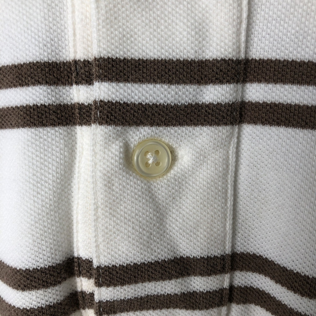 Ralph Lauren POLO by Ralph Lauren short sleeve striped polo shirt, men's XL size cotton brown type Vintage Second Hand