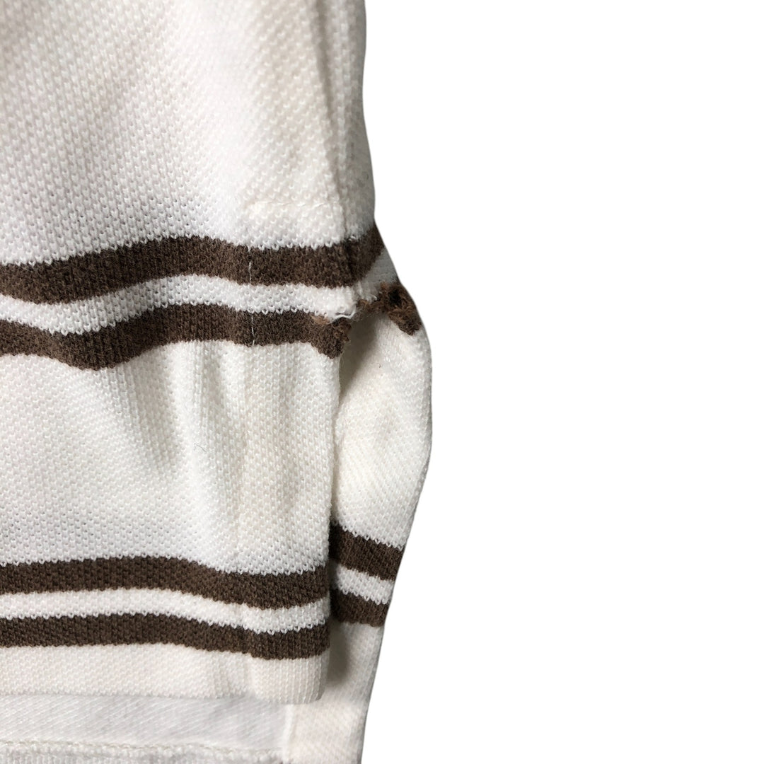 Ralph Lauren POLO by Ralph Lauren short sleeve striped polo shirt, men's XL size cotton brown type Vintage Second Hand