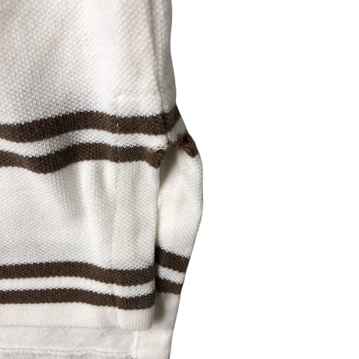 Ralph Lauren POLO by Ralph Lauren short sleeve striped polo shirt, men's XL size cotton brown type Vintage Second Hand