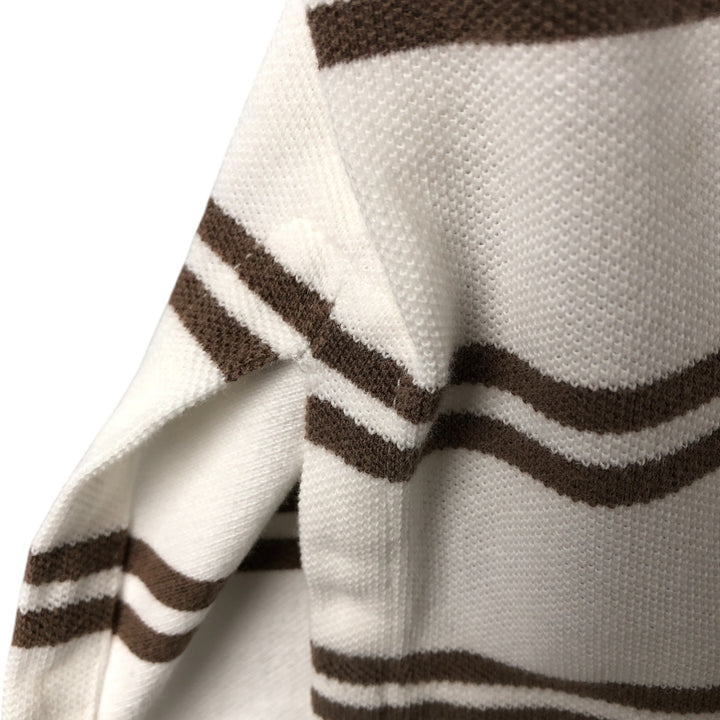 Ralph Lauren POLO by Ralph Lauren short sleeve striped polo shirt, men's XL size cotton brown type Vintage Second Hand