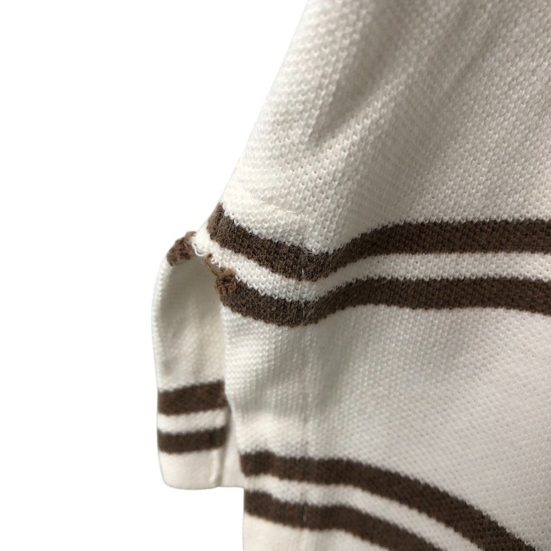 Ralph Lauren POLO by Ralph Lauren short sleeve striped polo shirt, men's XL size cotton brown type Vintage Second Hand