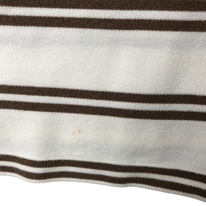 Ralph Lauren POLO by Ralph Lauren short sleeve striped polo shirt, men's XL size cotton brown type Vintage Second Hand