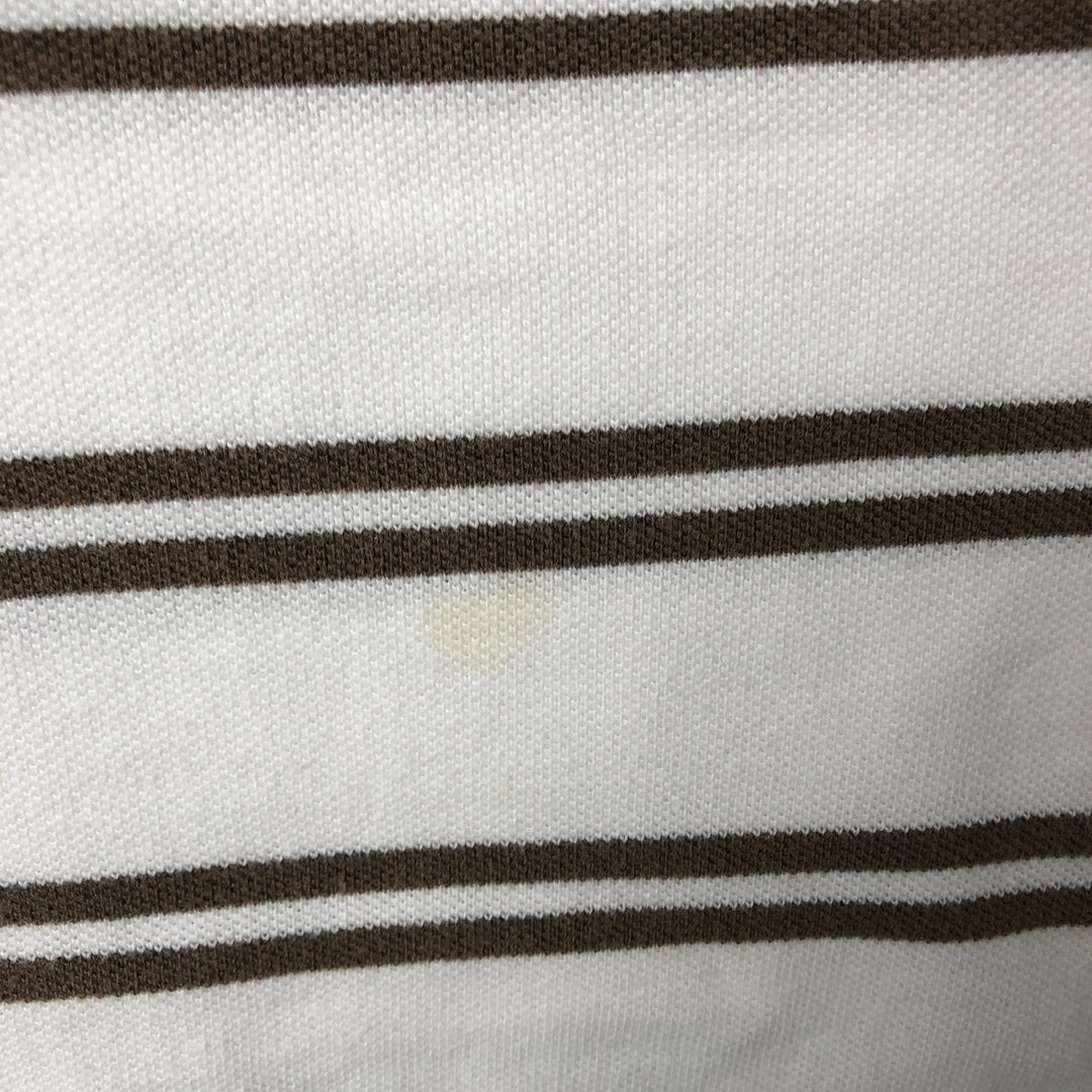Ralph Lauren POLO by Ralph Lauren short sleeve striped polo shirt, men's XL size cotton brown type Vintage Second Hand