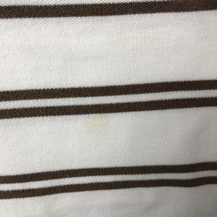 Ralph Lauren POLO by Ralph Lauren short sleeve striped polo shirt, men's XL size cotton brown type Vintage Second Hand