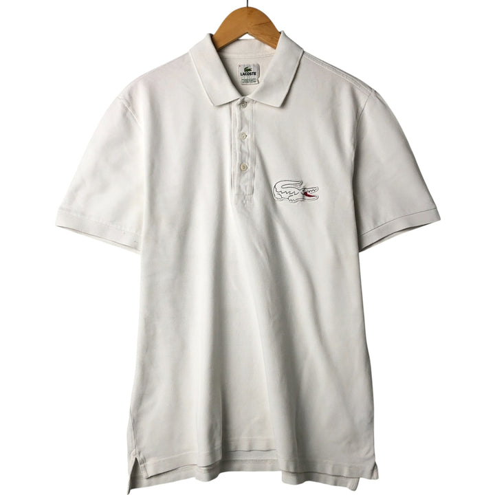 Lacoste LACOSTE French design short sleeve polo shirt size 5, men's L size cotton white type Vintage Second Hand