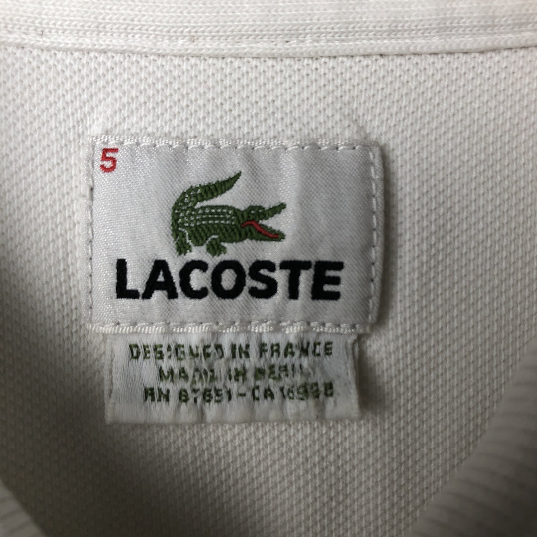 Lacoste LACOSTE French design short sleeve polo shirt size 5, men's L size cotton white type Vintage Second Hand