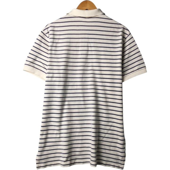 Ralph Lauren POLO by Ralph Lauren short sleeve striped polo shirt, men's size L cotton pale white type Vintage Second Hand