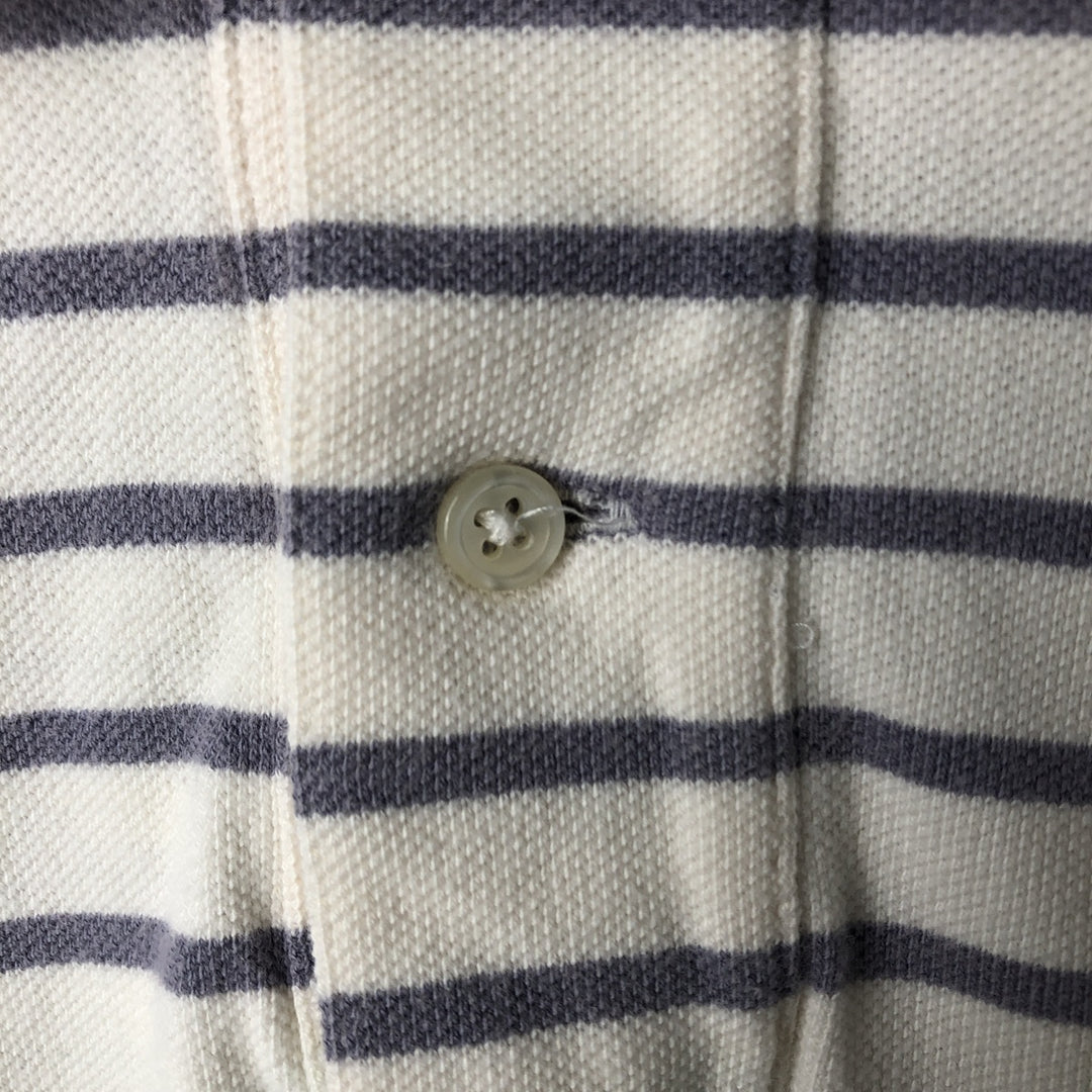 Ralph Lauren POLO by Ralph Lauren short sleeve striped polo shirt, men's size L cotton pale white type Vintage Second Hand