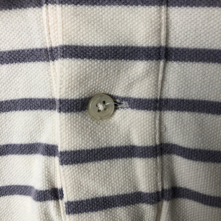 Ralph Lauren POLO by Ralph Lauren short sleeve striped polo shirt, men's size L cotton pale white type Vintage Second Hand